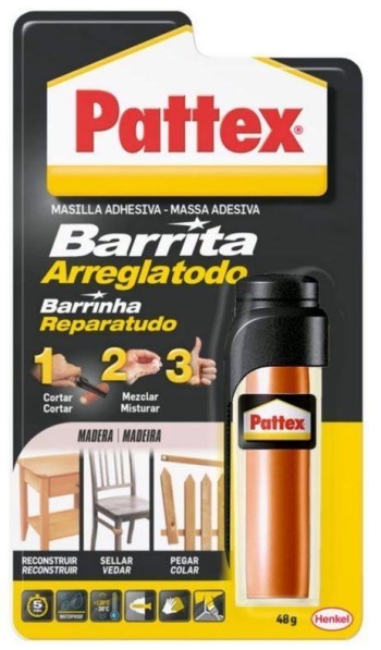 PEGAMENTO PATTEX BARRITA MADERA 48GR.