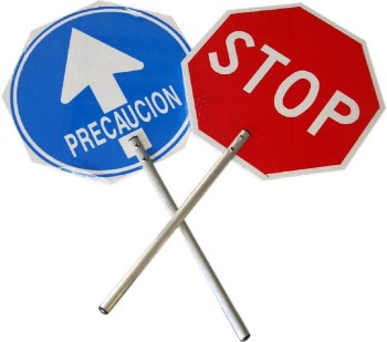 PALETA JAR STOP-PRECAUCION MANGO ALUMINIO